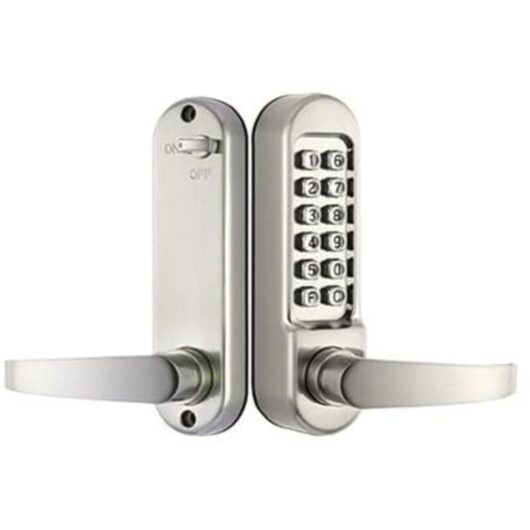 Waterproof Mechanical Push Button Simple Latch Lock with Password, No Power Supply Required (Silver)