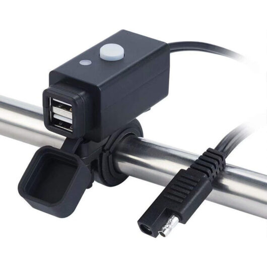 Waterproof Motorcycle USB Charger with Switch 5V Dual Ports, Charger for Power Tools, Power Switch, Waterproof Smart Charging Ports for iPhone,