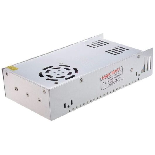 1 x 12V transformer unit, 30A stabilized power supply with trimmer, for cameras and LED strips, professional studio use