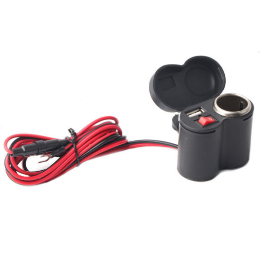 12-45V USB Phone Charger, USB Power Outlet, Cigarette Lighter Port for Motorcycle/Motorcycle/Scooter