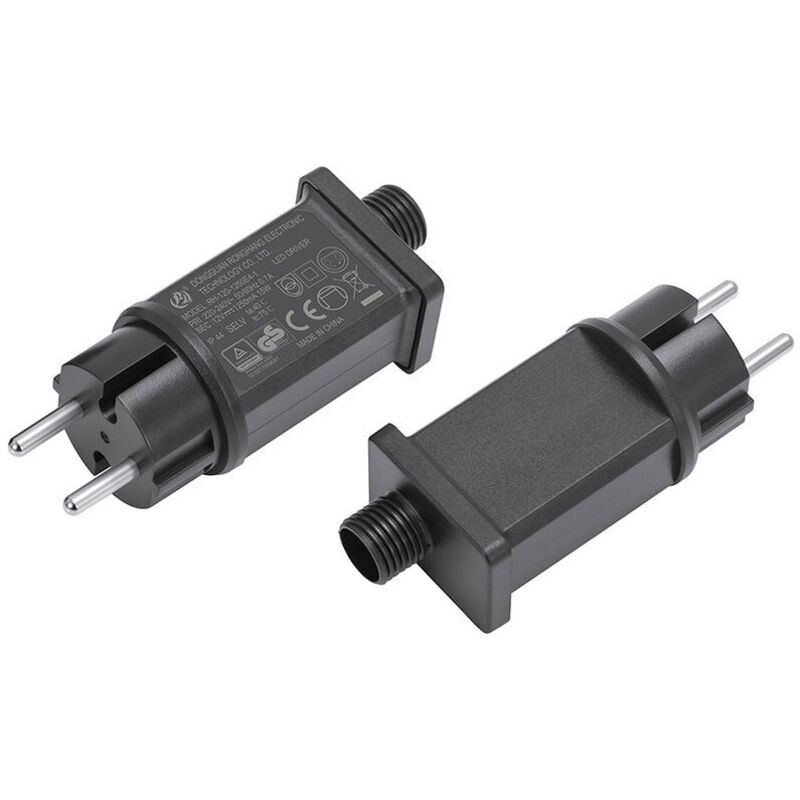 12V LED Power Supply, IP44 LED Transformer, Low Voltage LED Adapter Driver for Christmas Lights, String Lights (2 pcs)