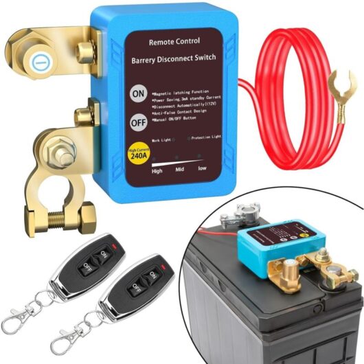 12V battery protection switch with remote control, 12V 240A battery protection switch with 2 remote controls, anti-theft switch for motorcycle, car,