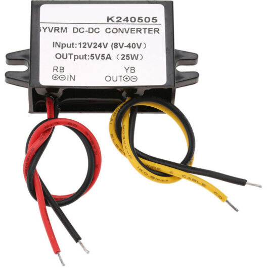 12V/24V to 5V 5A DC-DC Converter, 5A DC to DC Step Down Converter, Step-Down Volt Module, Board Power Supply Transformer.