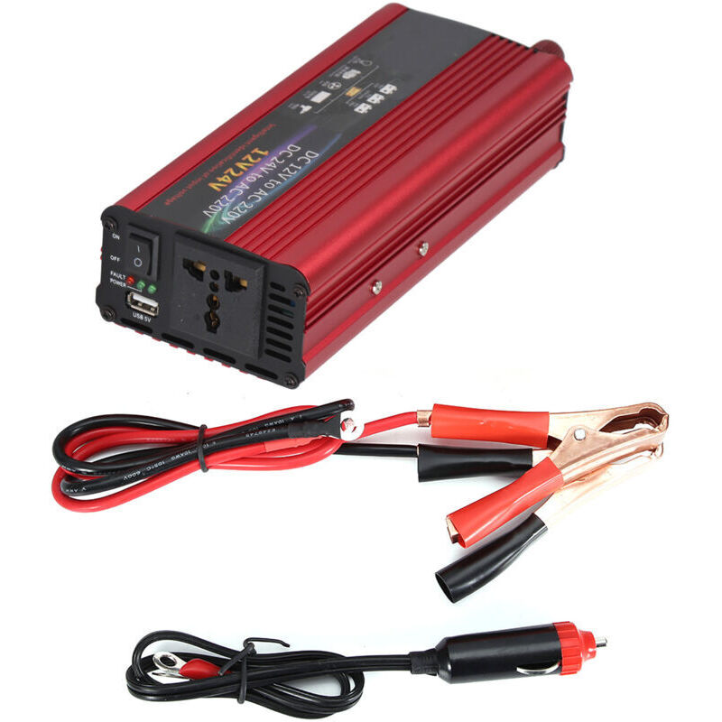 2000W Universal 12V to 24V Car Solar Power Inverter (12V to 220V)