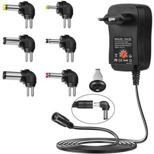 30W Power Adapter Multifunctional Adjustable Voltage Charger 3V-12V