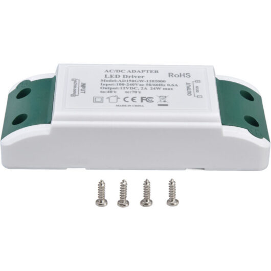 AC100-240V, ABS Shell LED Power Driver 12V LED Driver Multi Protection 50/60Hz pour Cabinet Light