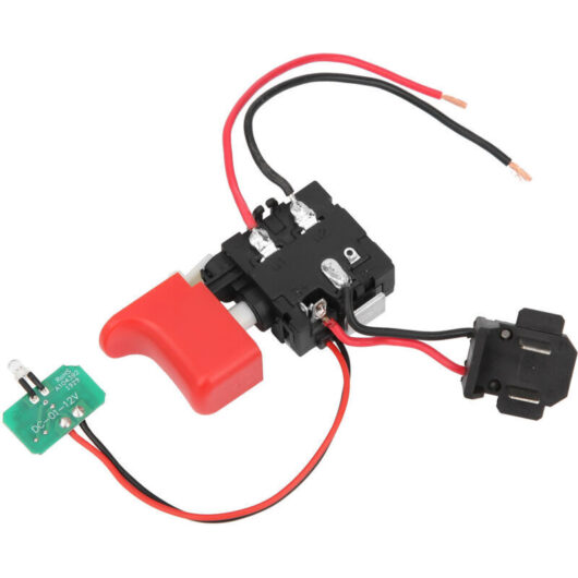 DCJZ1201 Micro Power Tool Drill Switch Button Electric Hand Drill Replacement with Light Function Easy Speed Adjustment for Electric Hand Drills
