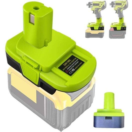 DM18RL Battery Adapter for Dewalt 20V Lithium-Ion Battery to Milwaukee 18V Battery, Works with Ryobi 18V Power Tools, Converter with USB Port