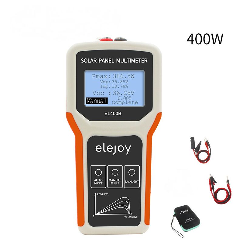 Gotrays - EL400B Portable Handheld Photovoltaic Panel Power Multimeter Solar Panel Tester Power Meter Ammeter lcd Digital Display Backlight Screen