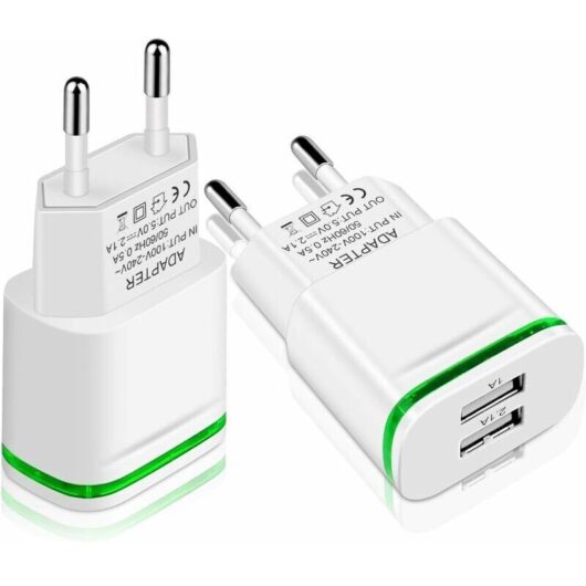Gotrays - usb Wall Charger, 2-Pack 2.1A 5V 2 Ports Universal Power Adapter led Replacement for iPhone 11 xr x xs Max 8 7 6 6S Plus 5S, Samsung