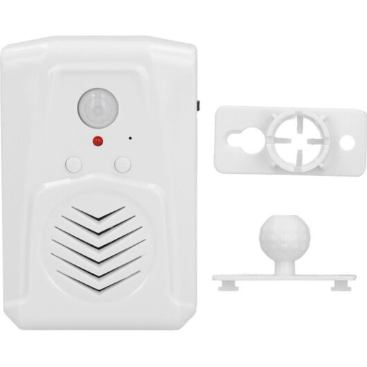 Integrated power amplifier with two-level volume control. Wide range of applications: Doorbell, visitor chime, window frame entry, indoor workshop.