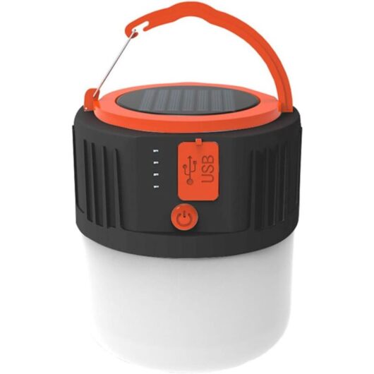 Led Camping Lantern, Rechargeable Waterproof Portable Solar Flashlight with usb Port - 5 Lighting Modes - Suitable for Tent, Emergency, Power Outages
