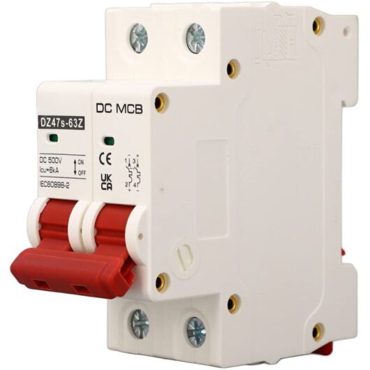 Miniature Circuit Breaker, DC Arc Extinguishing Circuit Breaker Overload Protection 500V for Power Supply System (25A)