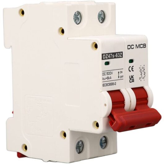 Miniature Circuit Breaker, DC Arc Extinguishing Circuit Breaker Overload Protection 500V for Power Supply System (50A)