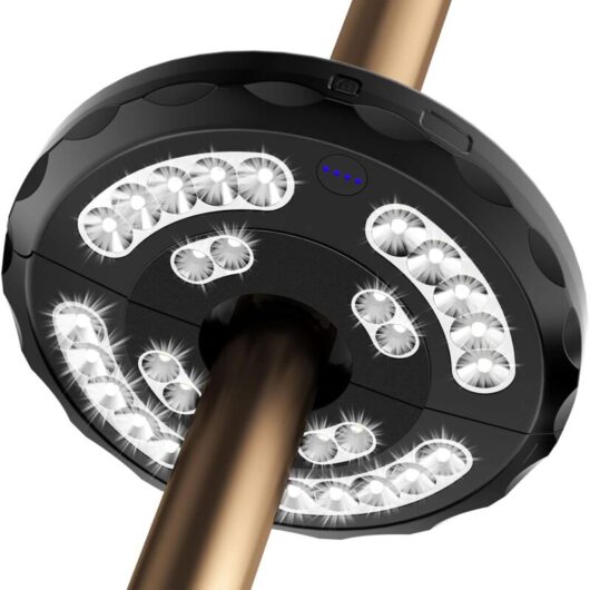 Parasol Lamp, 28 led Parasol Light, 3 Modes Rechargeable Lighting, Parasol Lamps, Emergency Light, for Power Outage for Camping, Patio, Beach, Garden
