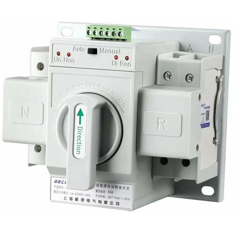 Qersta - Transfer Switch Automatic Transfer Switch-1pc 220V 63A 2P Mini Dual Power Automatic Transfer Switch Circuit Breaker