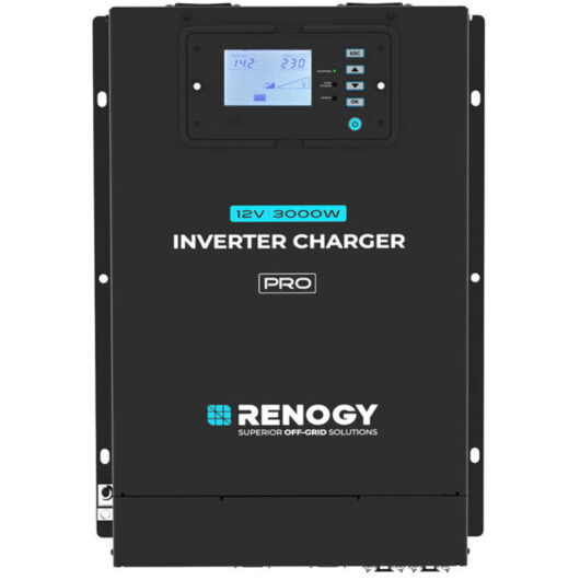 Renogy 3000W 12V Solar Inverter Charger, Pure Sine Wave All-in-One Inverter with MPPT for RVs, Boats, Home Backup, and Off-Grid Systems