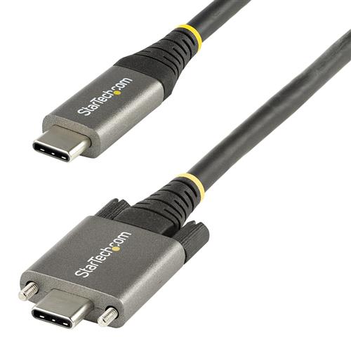 StarTech.com 20" (50cm) Side Screw Locking USB C Cable 10Gbps - USB 3.1/3.2 Gen 2 Type-C Cable - 100W (5A) Power Delivery Charging DP Alt Mode - Dual Screw Lock - USB-C Cord Charge/Sync