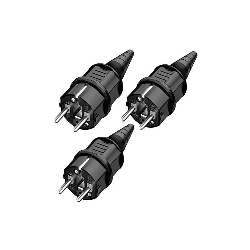 Wddnaot - 3X Male Power Plug, Electrical Plug, Male Plug, Splashproof and Durable Can be used for 6-16mm cables sebs Earthing Contact Plug, IP44