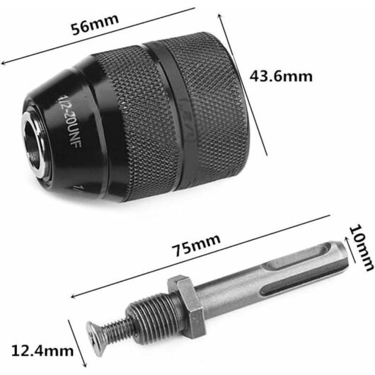 2-13mm Heavy Duty Professional 1/2-20 UNF Quick Change Keyless Drill Chuck Tool with 6.35mm (1/2") SDS Adapter