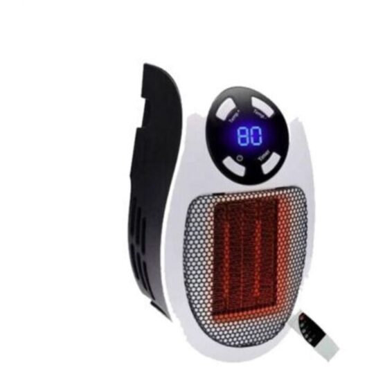 350 Watts Mini Ceramic Fan Heater Portable Heater Plug with Thermostat and Timer for Office, Bedroom and Living Room - (White with Remote)