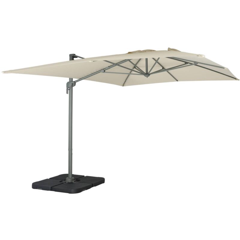 3x4m rectangular cantilever parasol Off-White 284x376x255 cm - Antibes 3x4