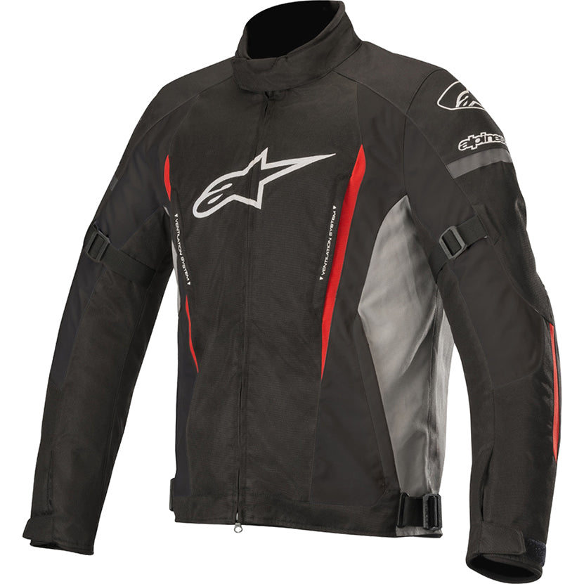 Alpinestars Gunner V2 Waterproof Motorcycle Jacket - Black Grey Red / UK/US 36-38" | EU 46 / 48 | S