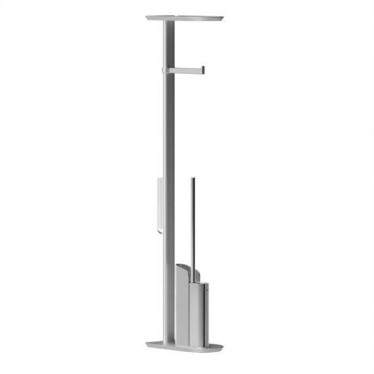 COSMIC Silicone Toilet Brush with Toilet Roll Holder Chrome, FLAT Collection