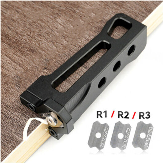 Chamfering plane for woodworking, manual edge chamfering machine, chamfering and deburring machine for wooden boards (edge cutter + R1/2/3 blades)