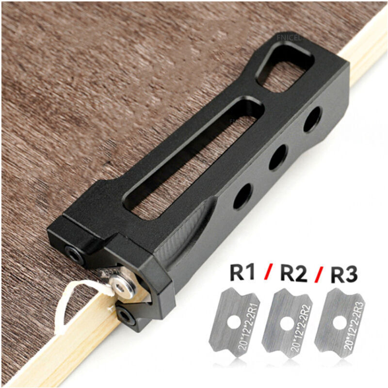 Chamfering plane for woodworking, manual edge chamfering machine, chamfering and deburring machine for wooden boards (edge cutter + R1/2/3 blades)