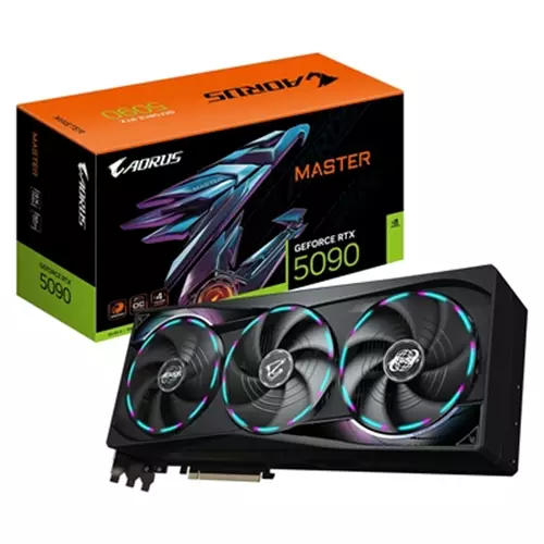 GIGABYTE AORUS GeForce RTX 5090 MASTER 32G Graphics Card - 32GB GDDR7 512bit PCI-E 5.0 2655MHz Core Clock 3 x DP 2.1a 1 x HDMI 2.1b GV-N5090AORUS M-32GD