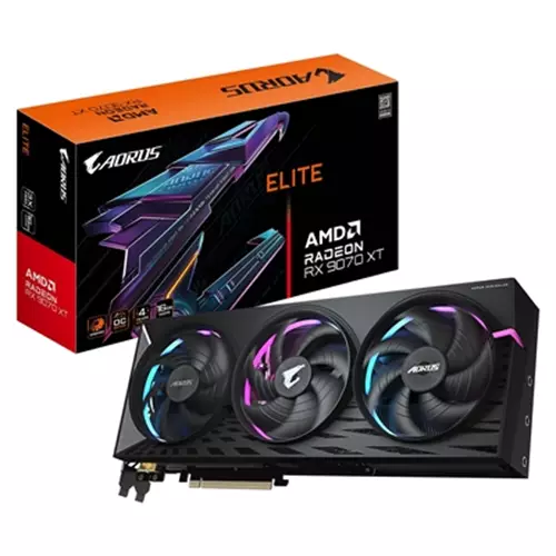 GIGABYTE AORUS Radeon RX 9070 XT ELITE 16G Graphics Card - 16GB GDDR6 256bit PCI-E 5.0 3100 MHz Core Clock 2 x DisplayPort 2 x HDMI GV-R9070XTAORUS E-16GD