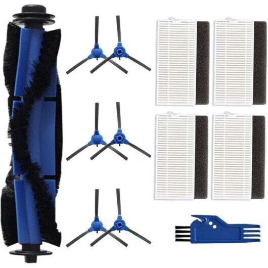 Set of 12 main and side brushes for Kyvol Cybovac E20, E30, E31 and EC30MQ robot vacuum cleaners, consisting of 1 main brush and 4 side brushes.