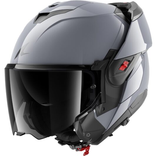 Shark Oxo Dark Shadow Flip Front Motorcycle Helmet - Gun Silver - 53-54cm | XS