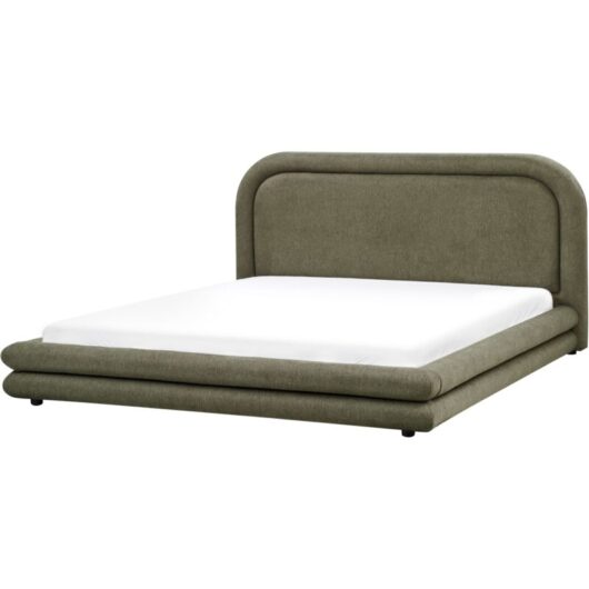 Waterbed Faux Linen LAVARDENS 180 x 200 cm (EU Super King) Dark Green