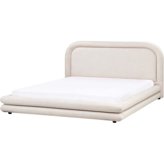 Waterbed Faux Linen LAVARDENS 180 x 200 cm (EU Super King) Light Beige