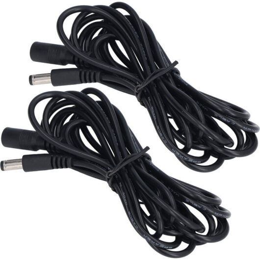 2-piece LED solar light extension cable for surveillance, 5.5x2.1mm power connection cable, DC12V 24V