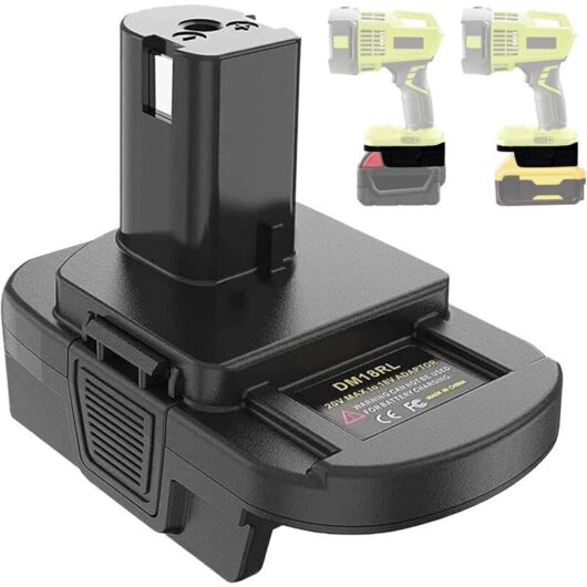 DM18RL Battery Adapter for Ryobi 18V Lithium Battery Power Tools, converts to DeWalt 18V 20V or Milwaukee 18V Li-ion Battery for 18V Power Supply