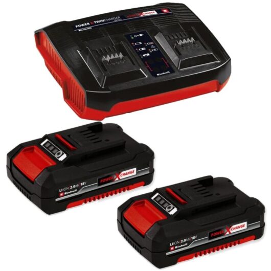 Einhell - 18v Power X-Change Starter Kit 2x 2.0Ah Battery + Dual Port Twin Charger