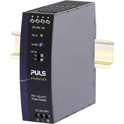 PULS Piano Rail mounted PSU (DIN) 24 V DC 5 A 120 W No. of outputs:1 x Content 1 pc(s)