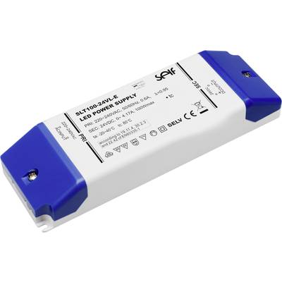 Self Electronics SLT100-24VL-E LED transformer Constant voltage 100 W 0 - 4.17 A 24 V DC not dimmable, Approved for use on furniture, Surge protection 1 pc(s)