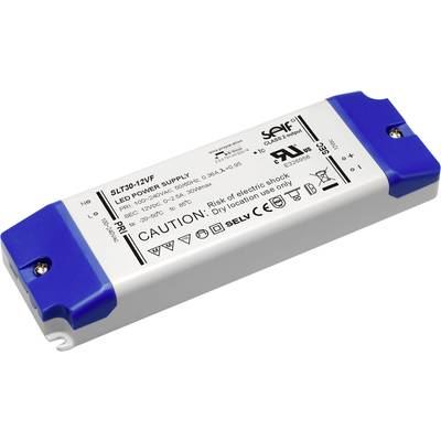 Self Electronics SLT30-12VFG LED transformer Constant voltage 30 W 0 - 2.5 A 12 V DC not dimmable, Approved for use on furniture, Surge protection 1 pc(s)