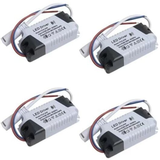 Set of 4 LED drivers 8-24W, dimmable power supply, waterproof transformer for LED lighting