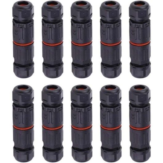 10 PCS IP68 Waterproof Electrical Cable Connector, Female 3 Pin Waterproof Connectors Outdoor Power Outlet Waterproof Wire Connector Fitting.