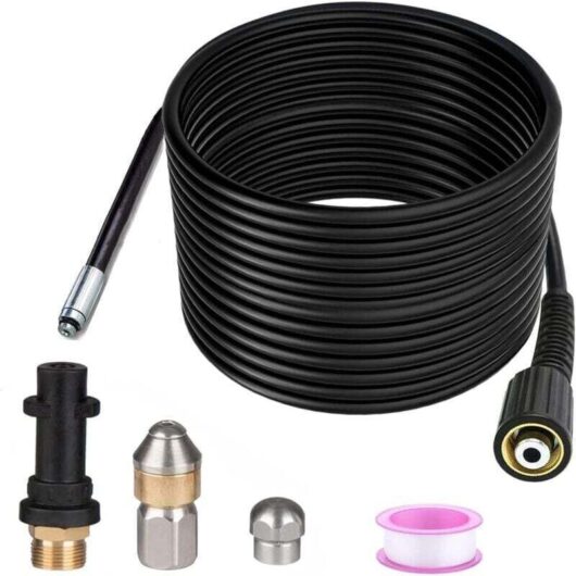 15m Drain Cleaner for Karcher High Pressure Washer, Professional Drain Cleaner Compatible with K2-K7/HD/HDS, 180 Bar, 60°C