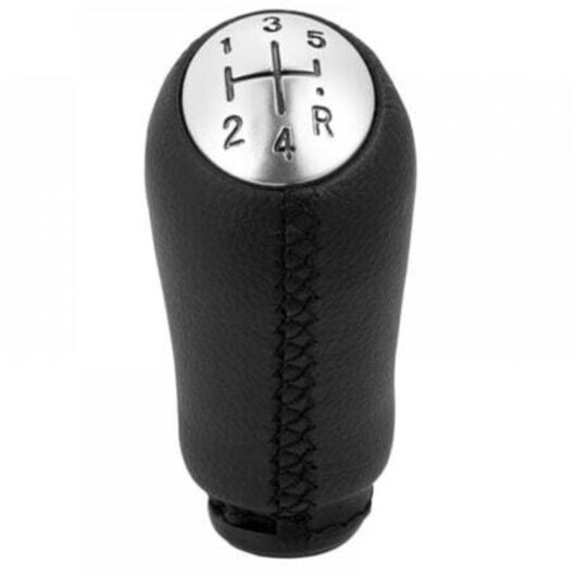 1pc Manual Gear Shift Knob for Renault Clio III 2005-09, Megane 2 Laguna 2003-09, Black Leather, with Adapter