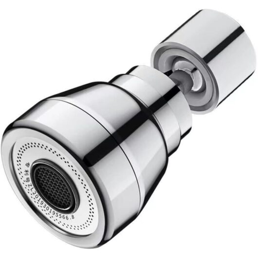 360° Swivel Extension Faucet, Swivel Faucet Aerators, Kitchen Sink Pull-Out Spray Head (Silver 3)