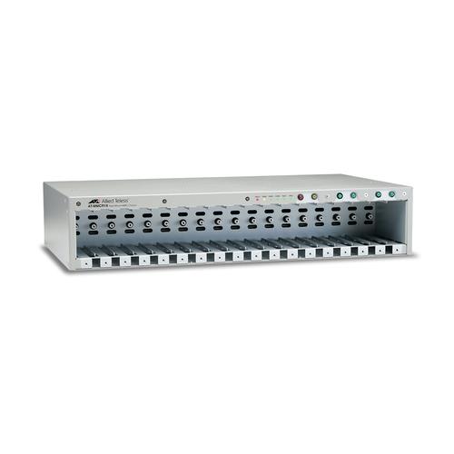 Allied Telesis MMCR18. Safety: UL CSA TUV IEC 825-1 CE compliant Certification: FCC Class A IC Class A. Width: 440 mm Depth: 255 mm Height: 87 mm