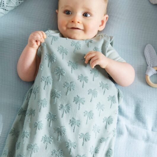 Baby Sleeping Bag in Towelling, Summer Special sage green