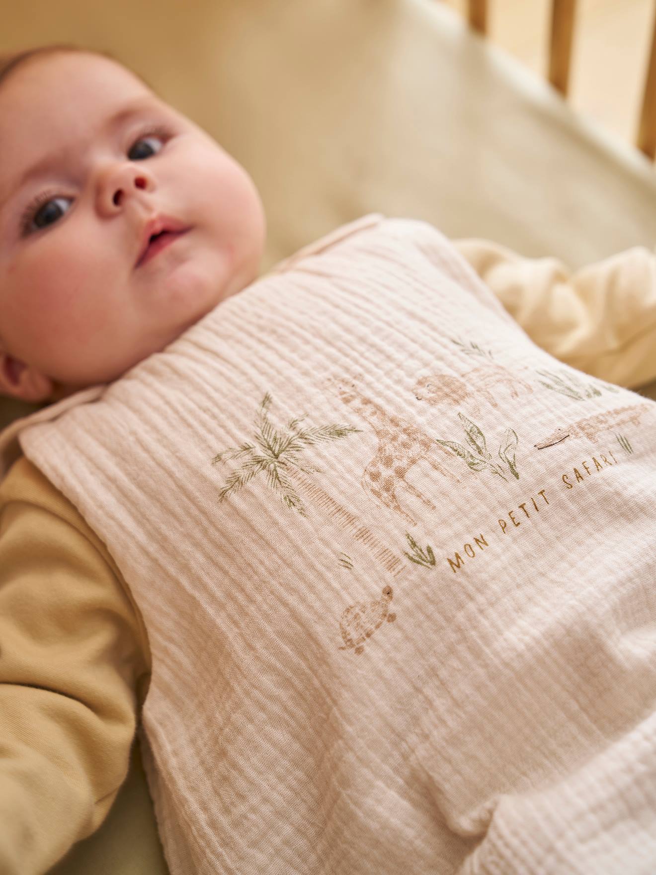 Cotton gauze sleepbag for summer BABYLON sandy beige